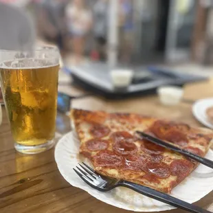 Hot pizza cold beer