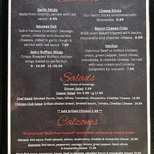 menu, pizza