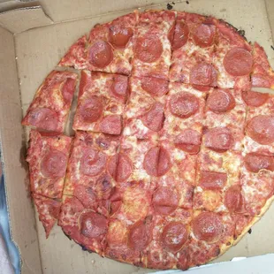 Large One Topping pizza pepperoni for $12.50 on Monday and Tuesday nights.