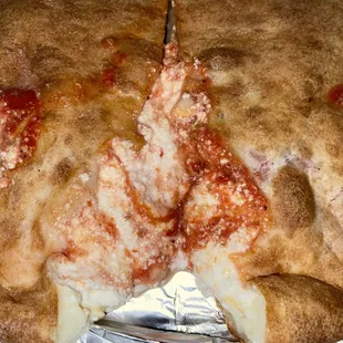Plain BYO calzone inside