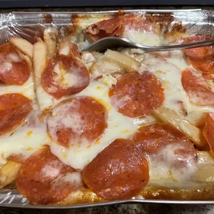 French Fries with Mozzarella Cheese &amp; Pepperoni