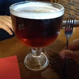 Dinner with the hubbs; he is starting with the Fishbowl draft beer, let the party begin! :-D