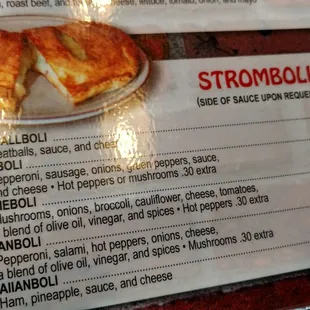 menu, pizza