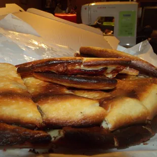 YUCK! BURNT CALZONE! UNEATABLE ! At pizza rama greensprings, ohio