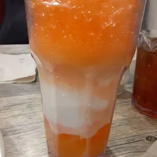 Orange soda w/ ice cream.