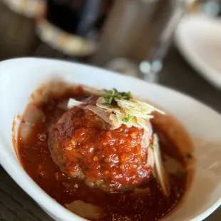 Giant meatball for an appetizer...Sure!