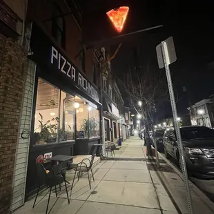 a street corner at night