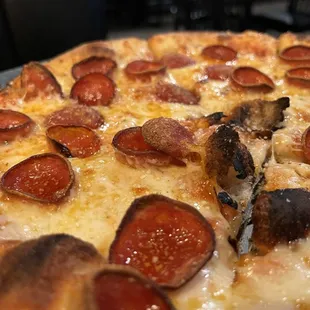 The thin crust pepperoni. We requested light sauce. It was perfect,