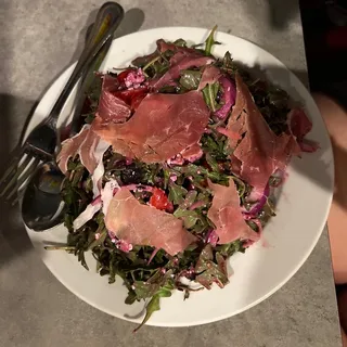 Arugula Parmigiano Prosciutto Blueberry Salad