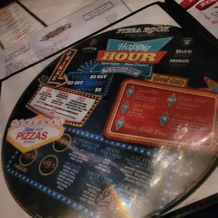 the menu of a restaurant