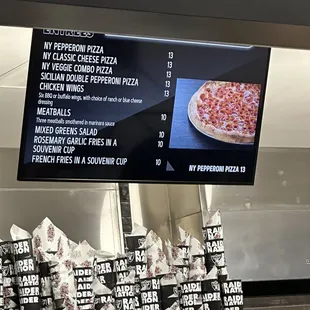 a menu for a pizza restaurant