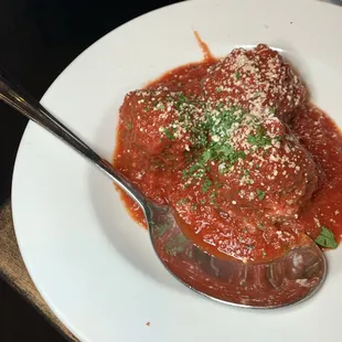 Meatball. Good size and taste.