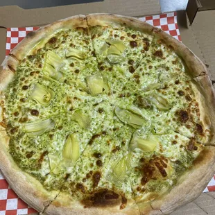 a pizza in a pizza box