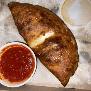 Small cheese calzone