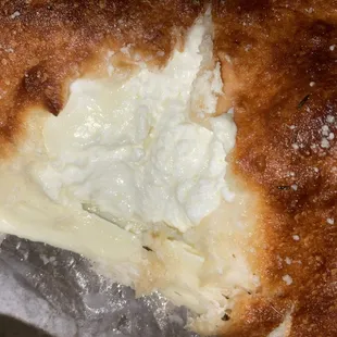 Inside cheese calzone