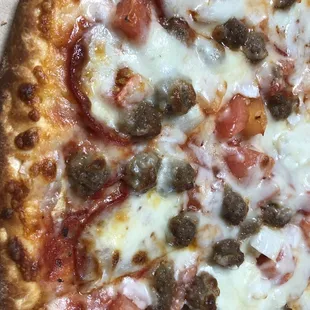 Traditional Crust, Large Pizza with Pepperoni, Sausage, Tomatoes, and Onions!!!