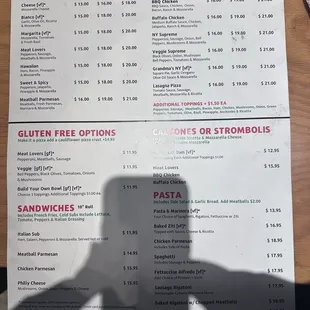Full menu