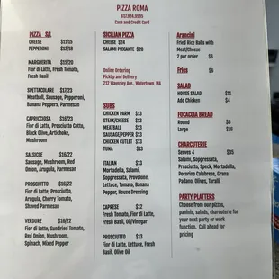 New Menu as of May 2024