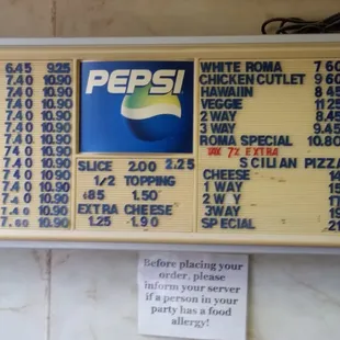 MENU: Pizza traditional and sicilian(deep dish).