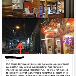 Showing the true colors of this local pizza joint, Pizza Romano.