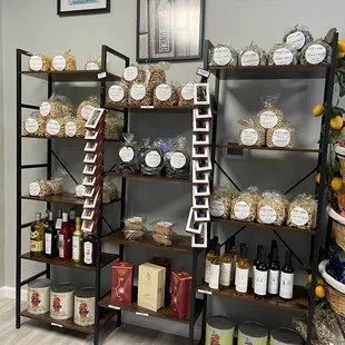 shelves of food and condiments