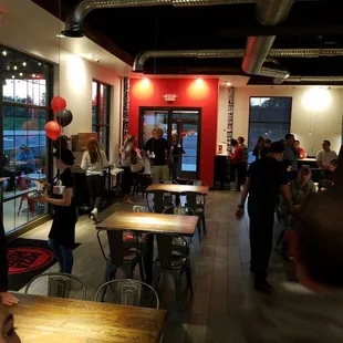 people eating and drinking