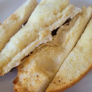 Garlic bread. Perfect for dunking into the pasta sauce.