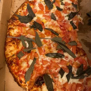 a slice of pizza in a box