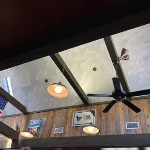 The local pizza place where I came from had clouds on the ceiling too. I like it.