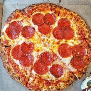 Pepperoni cream cheese pizza