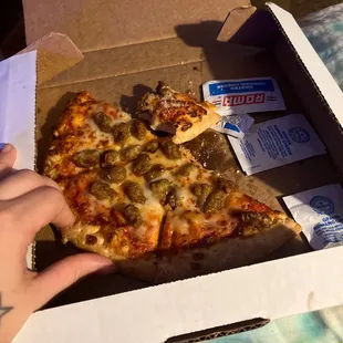 Sausage 10 inch pizza.