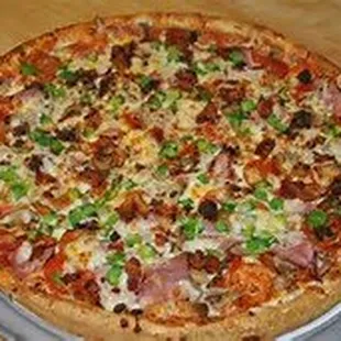 a pizza on a pizza pan