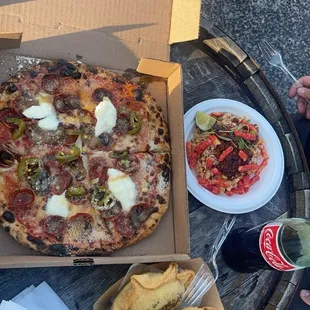 Hot honey pepperoni pizza