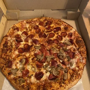 Pepperoni and mushroom