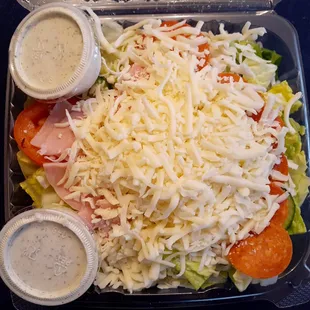 Spot salad with house-made dressing ($9)