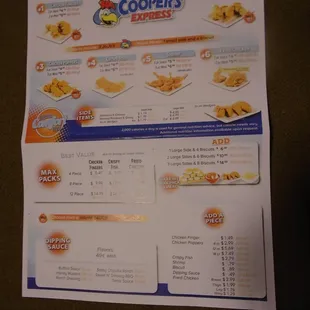 Takeout menu - chicken.