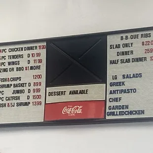 Menu board 1