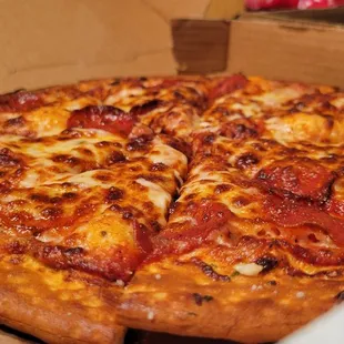Thin crust pepperoni