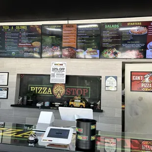 Front of the counter