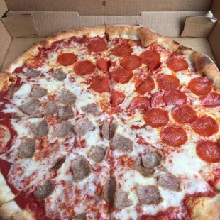 The huge large pizza.  Yum!