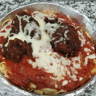 Here is the burnt, lacking cheese, parmesan.  Awful waste of $.