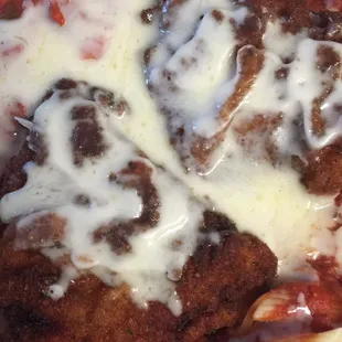 Chicken parmigiana. Crispy chicken .... So good