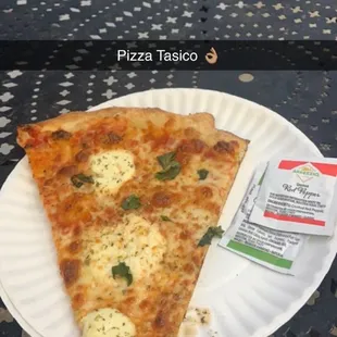 Slice of pizza margarita