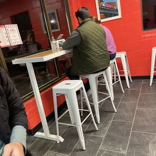 2 small counters for dining in