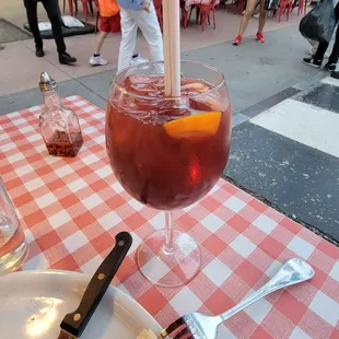 Sangria! The glass is really big