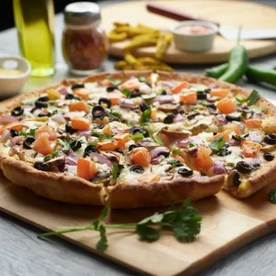  pizza on a cutting board