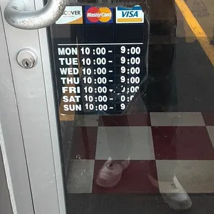 Hours of operation.