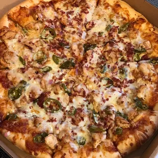 Barbecue chicken pizza is awesome!