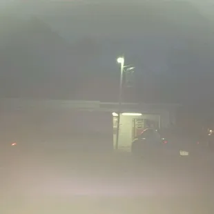 a dark street at night