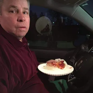 Gotta have a slice in the parking lot. It's a tradition.